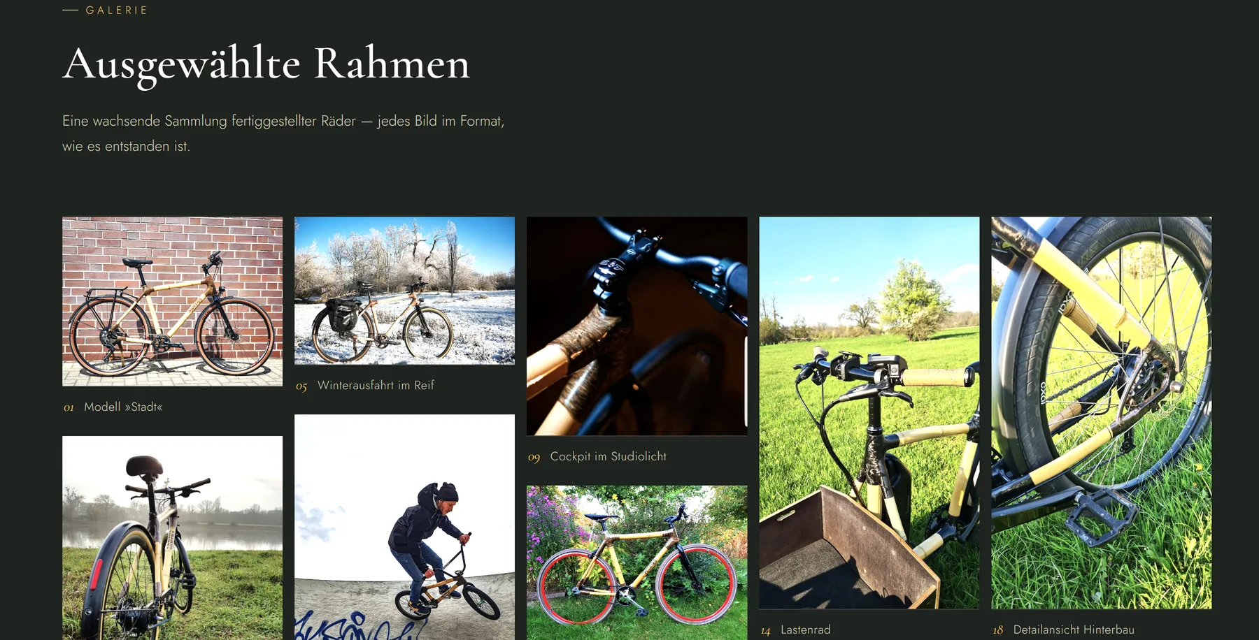 Mantra Cycles Galerie: ausgewählte Bambusrahmen